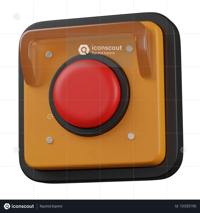 Boton de emergencia  3D Icon