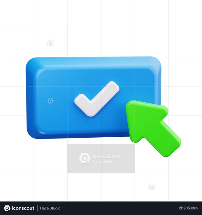 Botón de marca de verificación  3D Icon