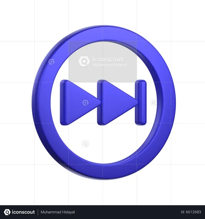 Botón de saltar hacia adelante  3D Icon