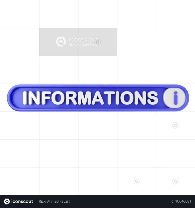 Botón de texto de información  3D Icon