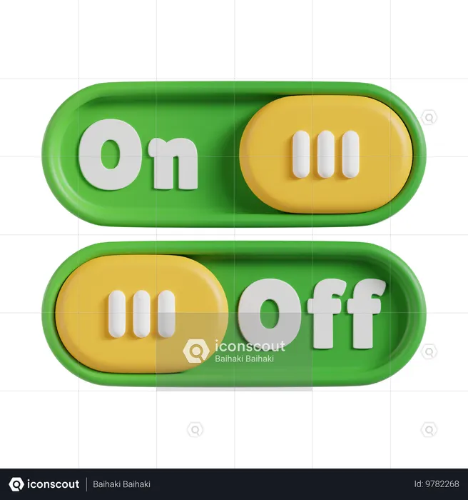 Botones de encendido y apagado  3D Icon