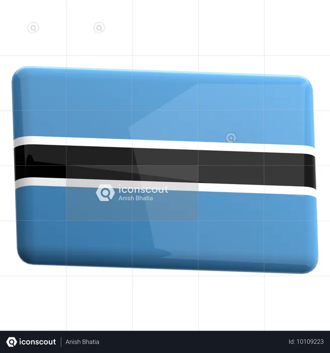 Botswana Flag 3D Icon