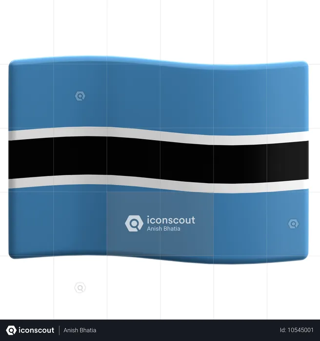 Botswana Flag 3D Icon