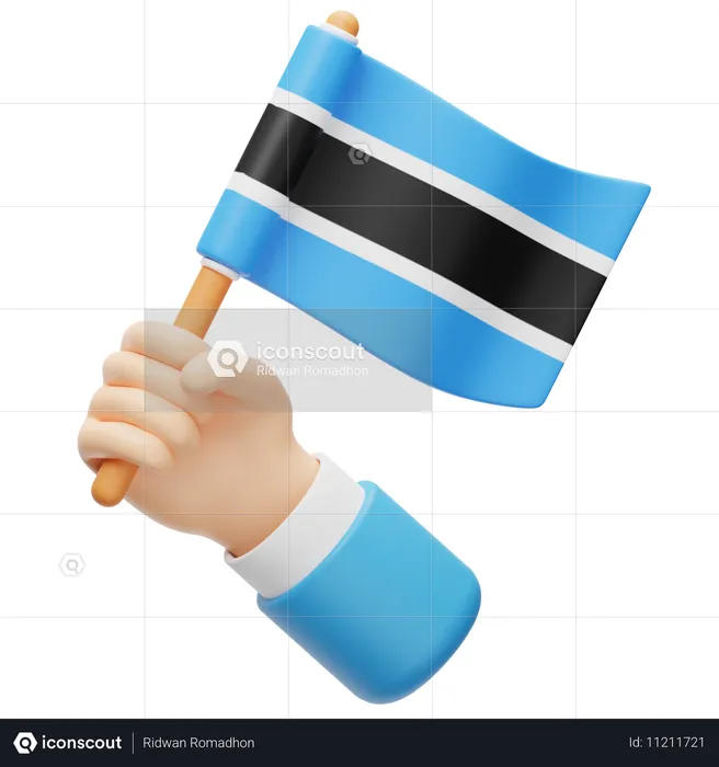 Botswana Flag Flag 3D Icon