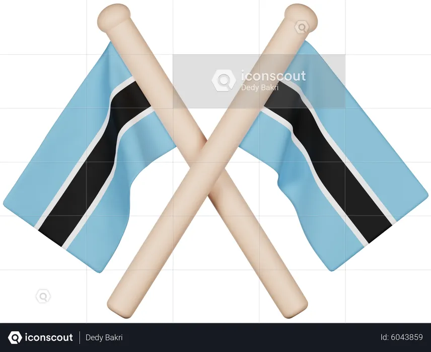 Botswana Flag Flag 3D Icon