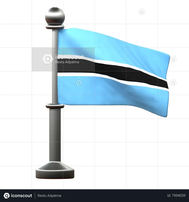 Botswana Flag Flag 3D Icon