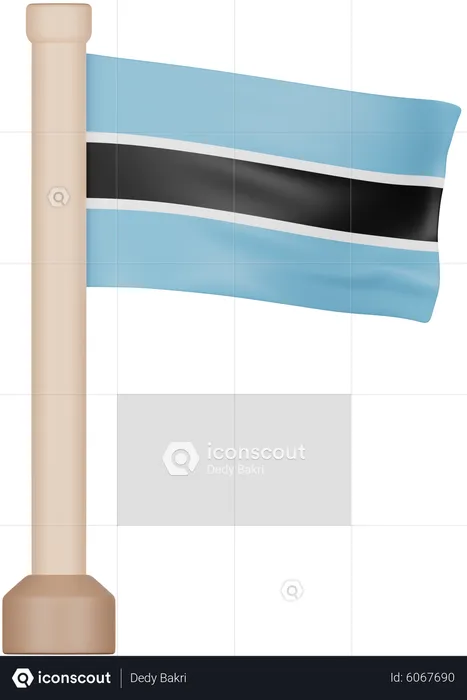 Botsuana-Flagge Flag 3D Icon