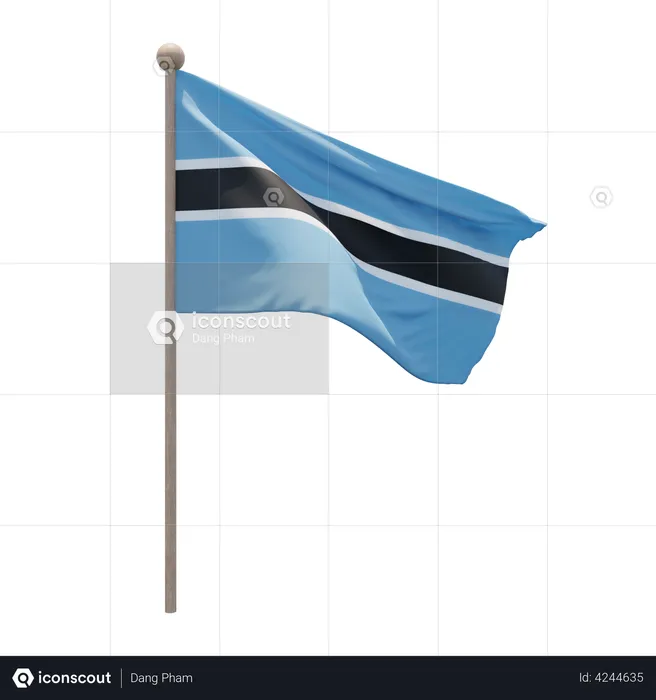 Botswana Flagpole Flag 3D Flag