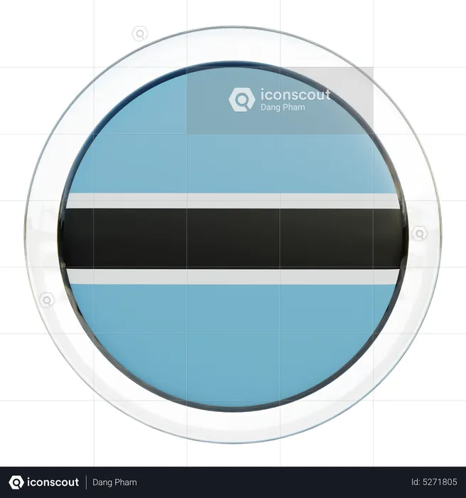 Botswana Round Flag Flag 3D Icon