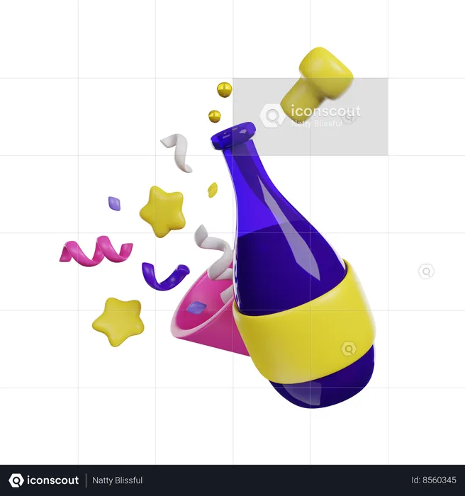 Bottle Of Champagne  3D Icon