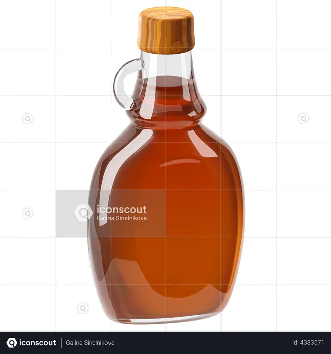 Bottle of maple syrup  3D Illustration