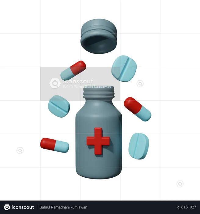 Bottles And Drugs  3D Icon