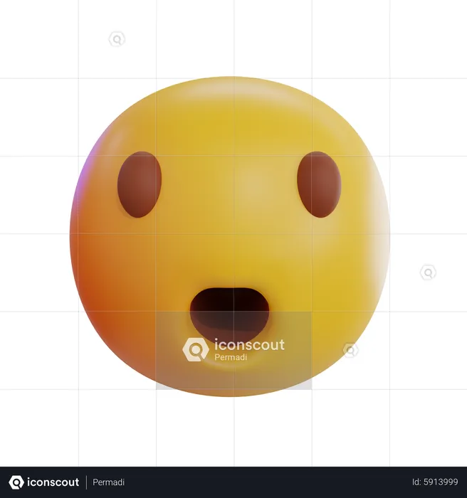 Emoji bouche ouverte Emoji 3D Icon