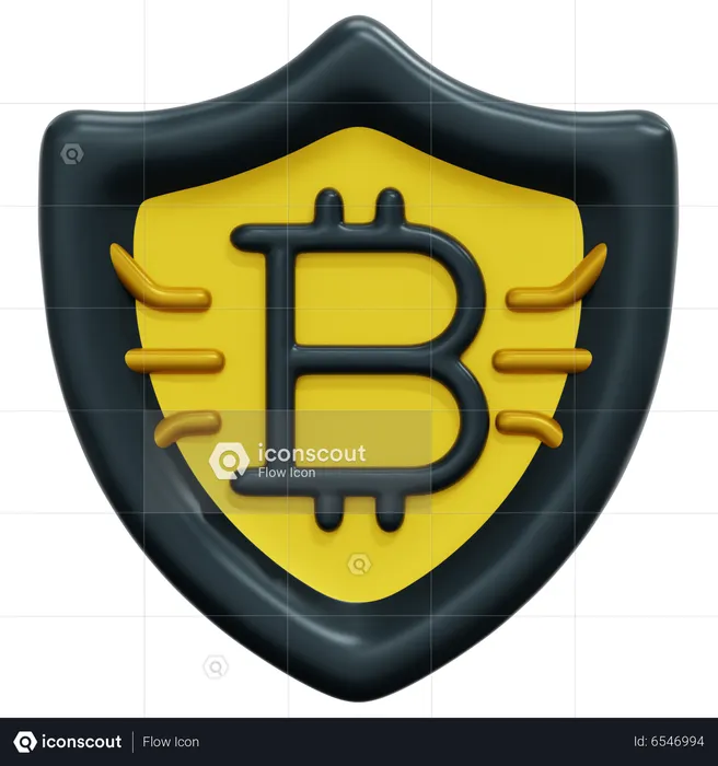 Bouclier bitcoin  3D Icon