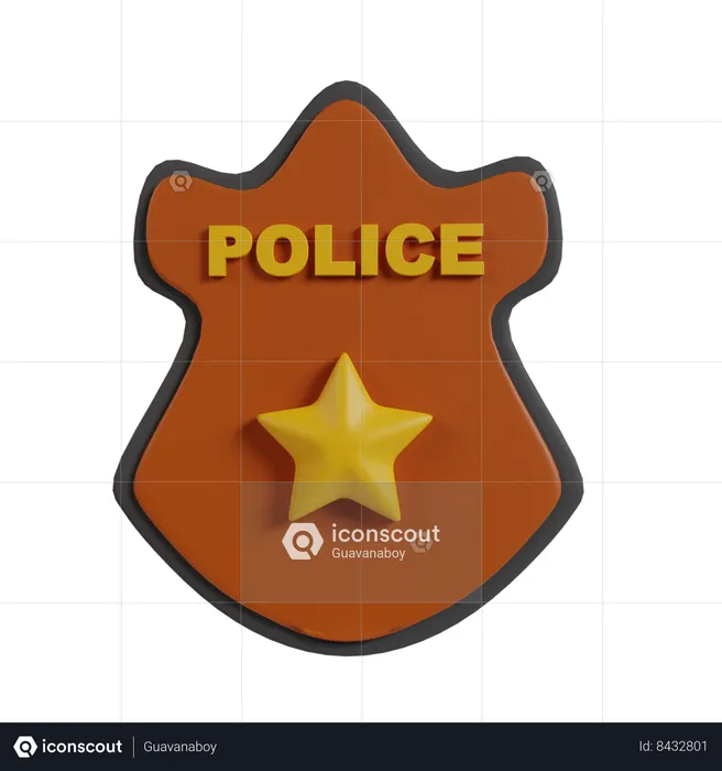 Bouclier de police  3D Icon