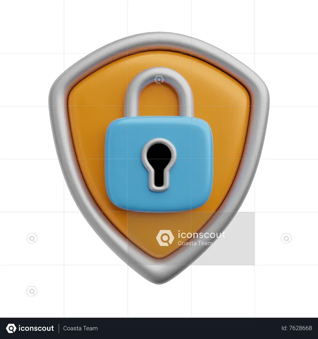 Bouclier de verrouillage  3D Icon