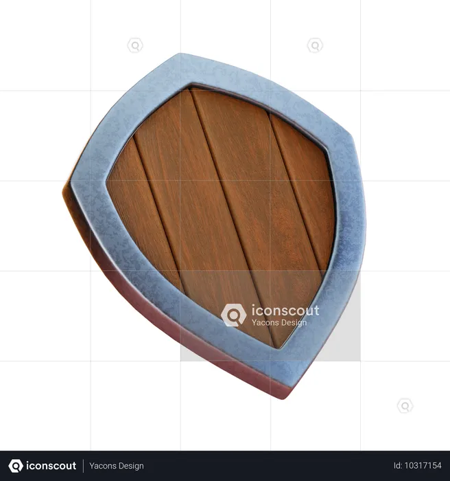 Bouclier en bois  3D Icon