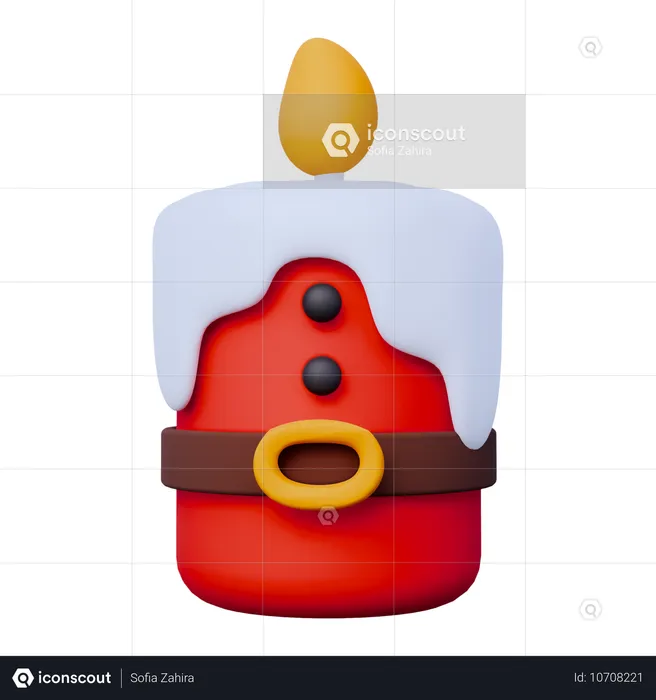 Bougie de Noël  3D Icon