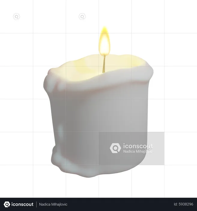 Bougie fondue blanche  3D Icon