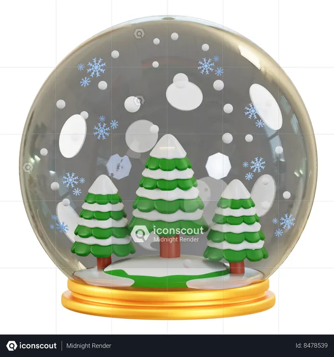 Boule à neige de Noël  3D Icon