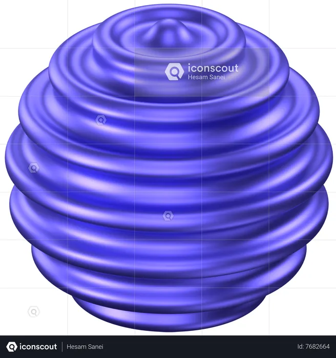 Forme abstraite de boule circulaire  3D Icon