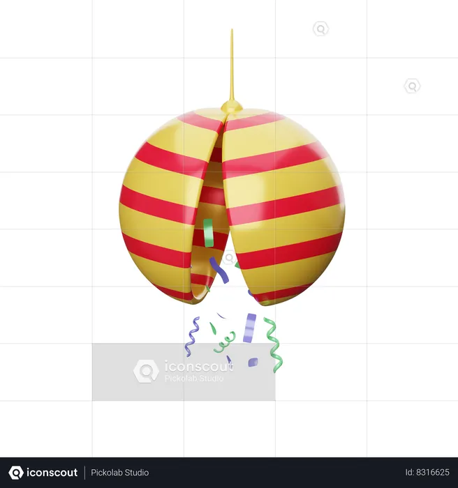 Boule de confettis  3D Icon