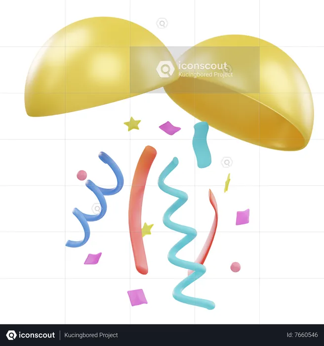 Boule de confettis Emoji 3D Icon