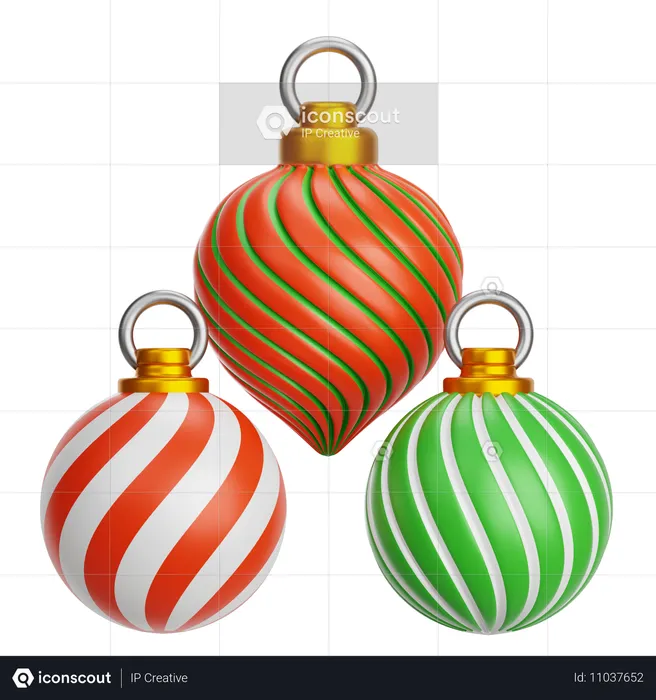 Boule de Noël décorative trois  3D Icon