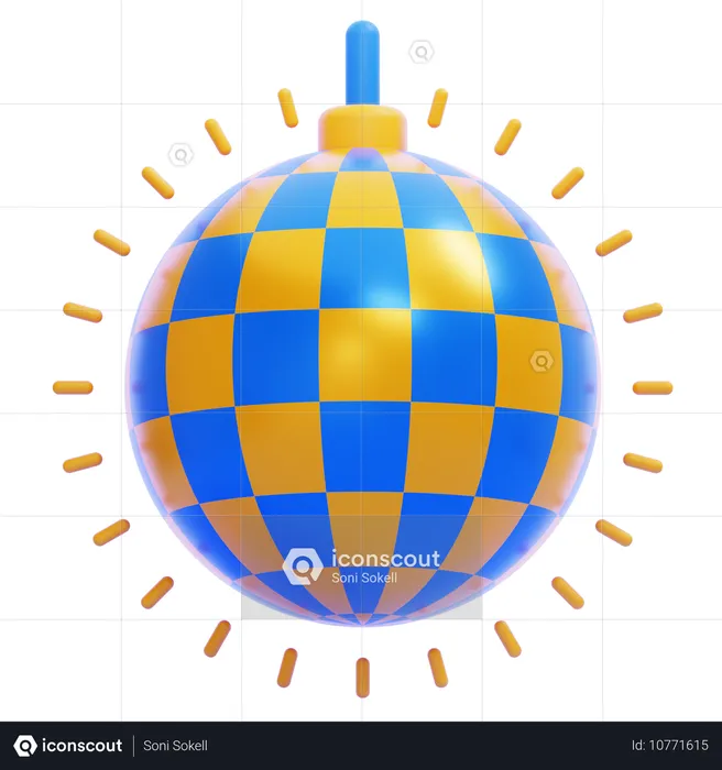 Boule disco  3D Icon