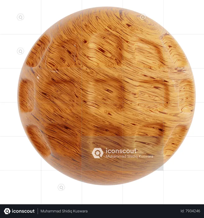 Forme abstraite de boule de bois  3D Icon