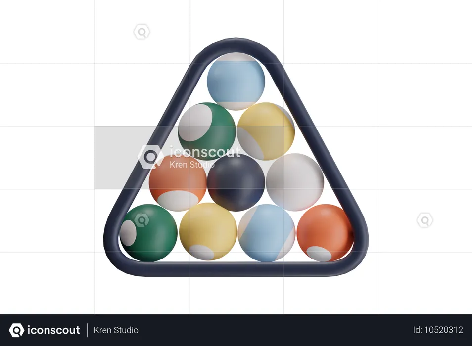 Boules de billard à support triangulaire  3D Icon