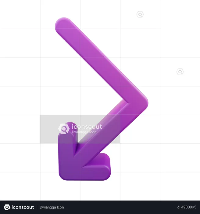 Bounce Down Left Arrow  3D Icon