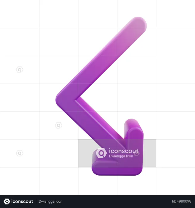 Bounce Left Down Arrow  3D Icon