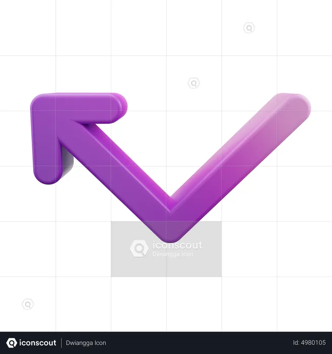 Bounce Left Down Arrow  3D Icon