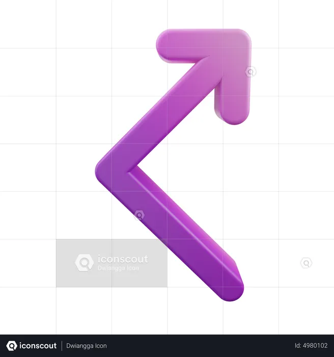 Bounce Right Up Arrow  3D Icon
