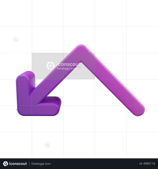 Bouncedown Left Arrow  3D Icon