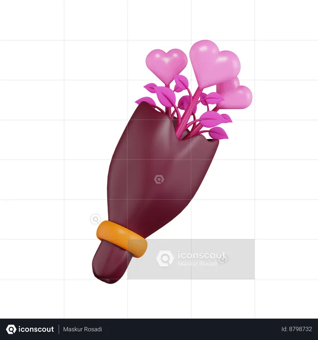 Bouquet d'amour  3D Icon