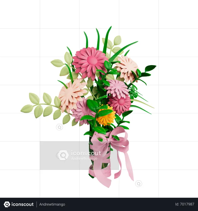 Bouquet de fleurs  3D Icon