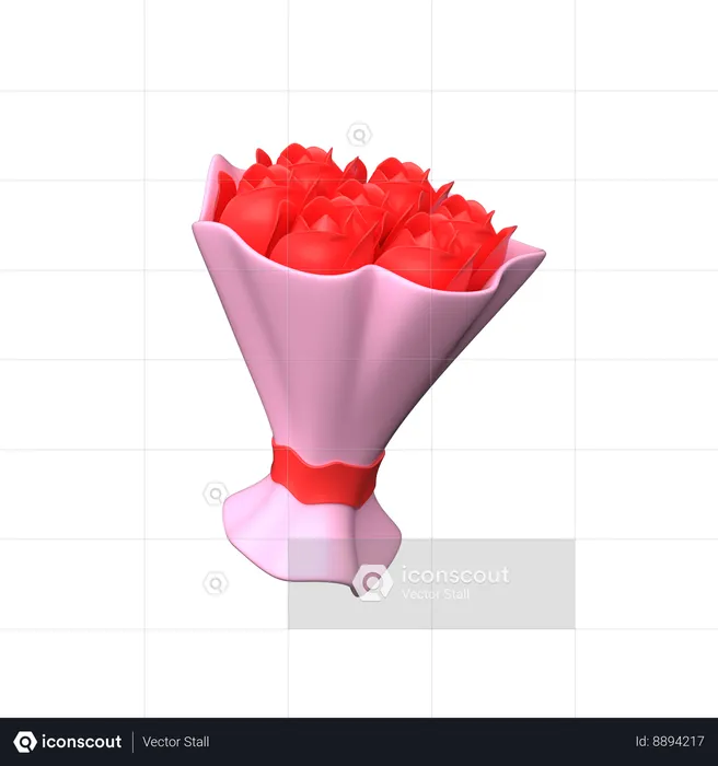 Bouquet de roses  3D Icon