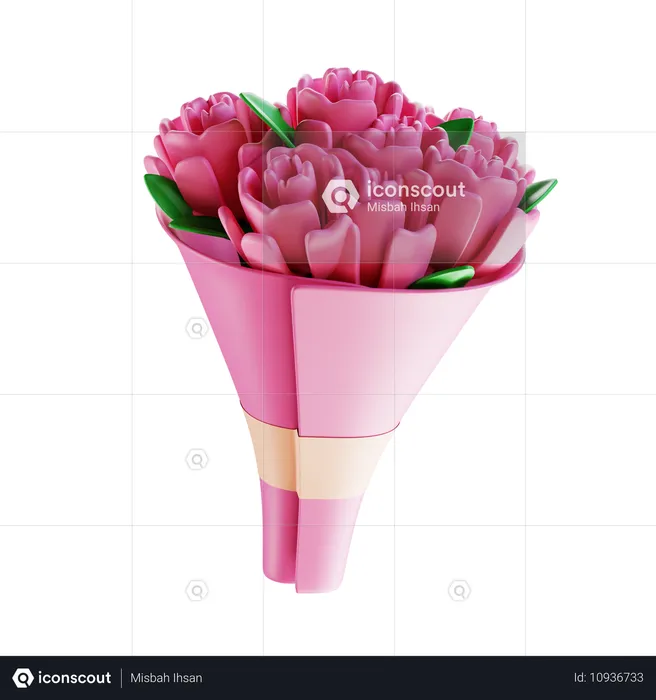 Bouquet de roses  3D Icon