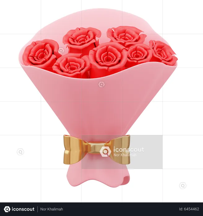 Bouquet de roses  3D Icon