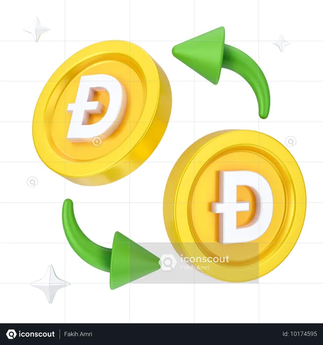 Échange de dogecoin  3D Icon