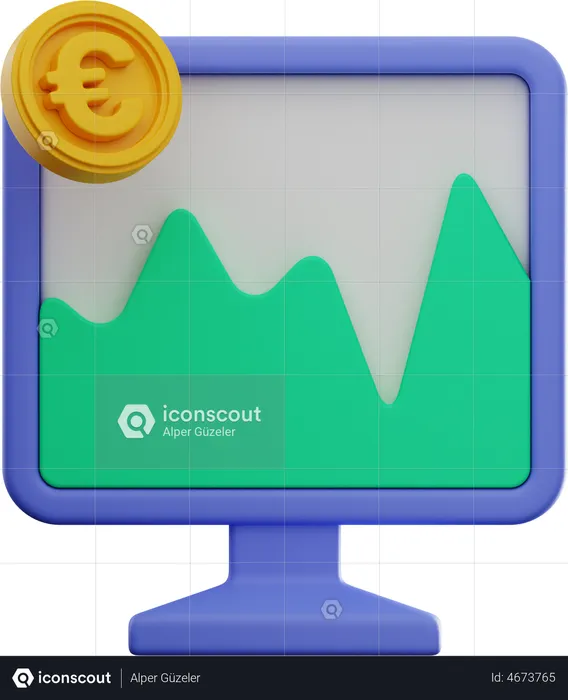 Bourse de l'euro  3D Illustration