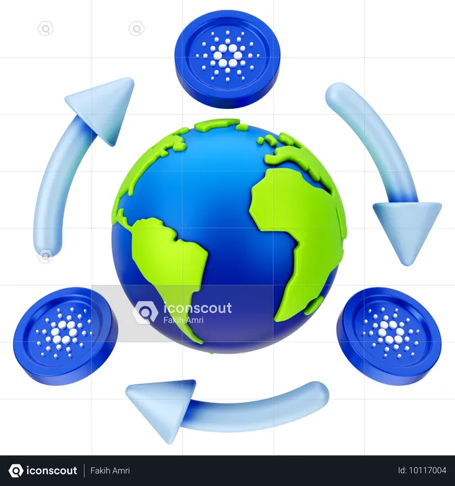 Bourse mondiale de cardano  3D Icon