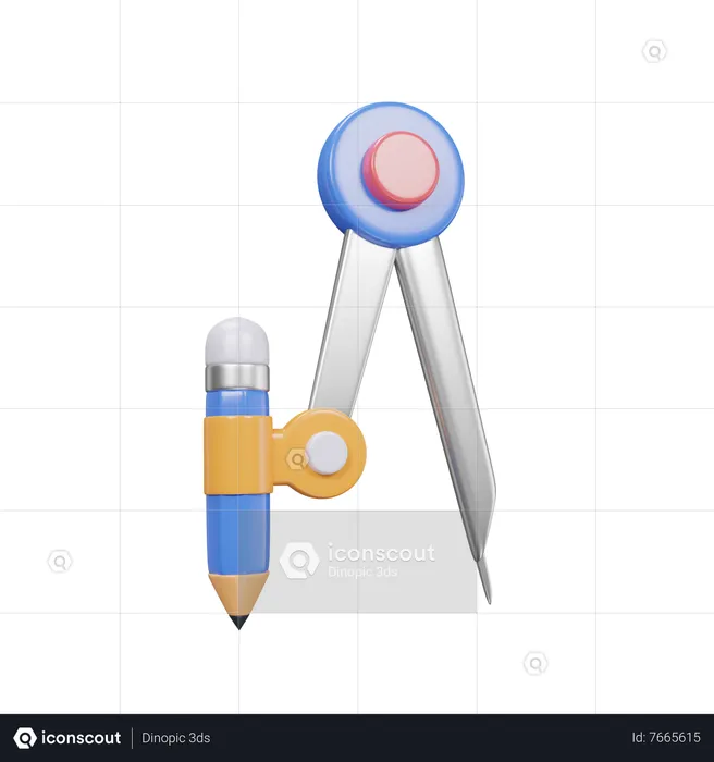 Équipement de boussole scolaire  3D Icon