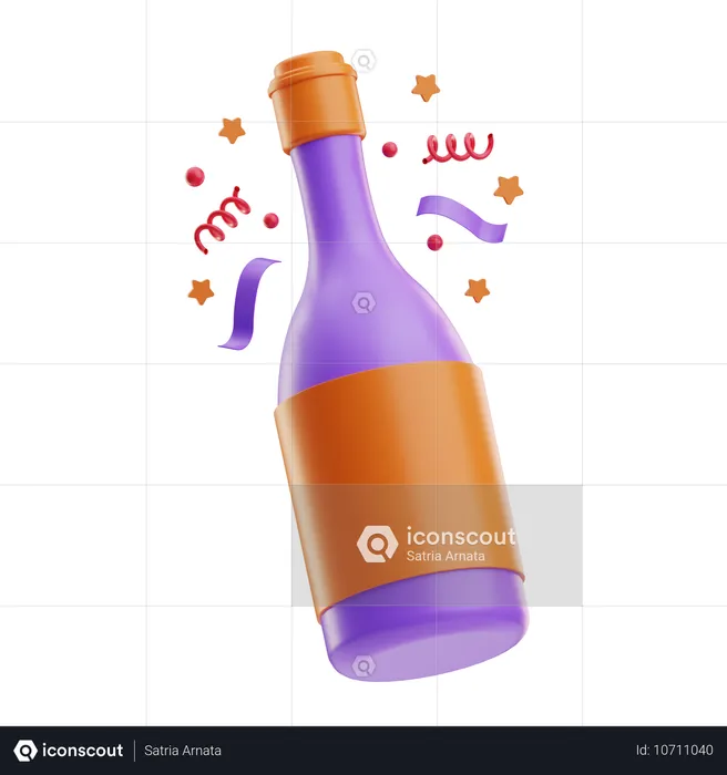 Bouteille de fête  3D Icon