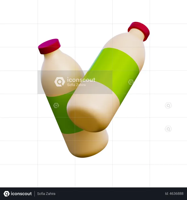 Bouteille de lait  3D Illustration