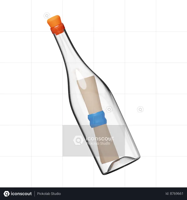 Bouteille à message  3D Icon
