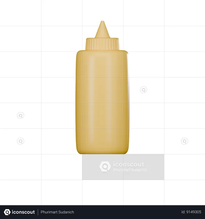 Bouteille de moutarde  3D Icon