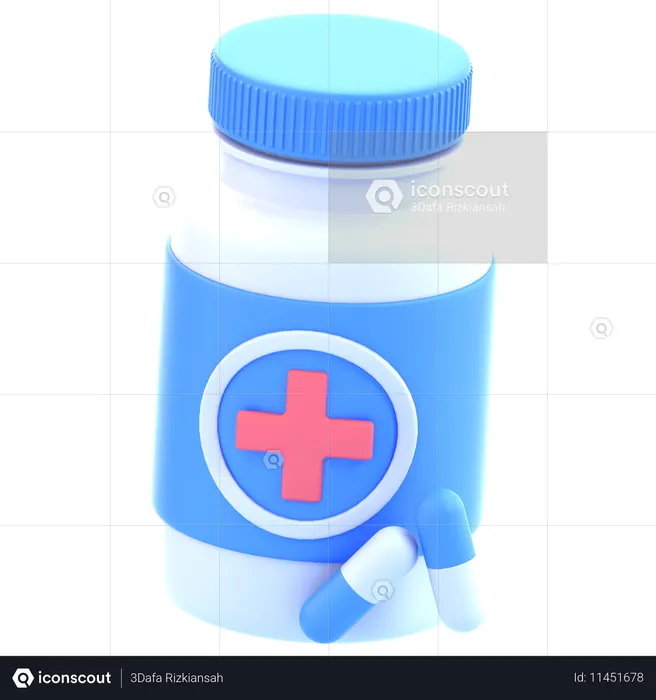 Bouteille de pilules  3D Icon